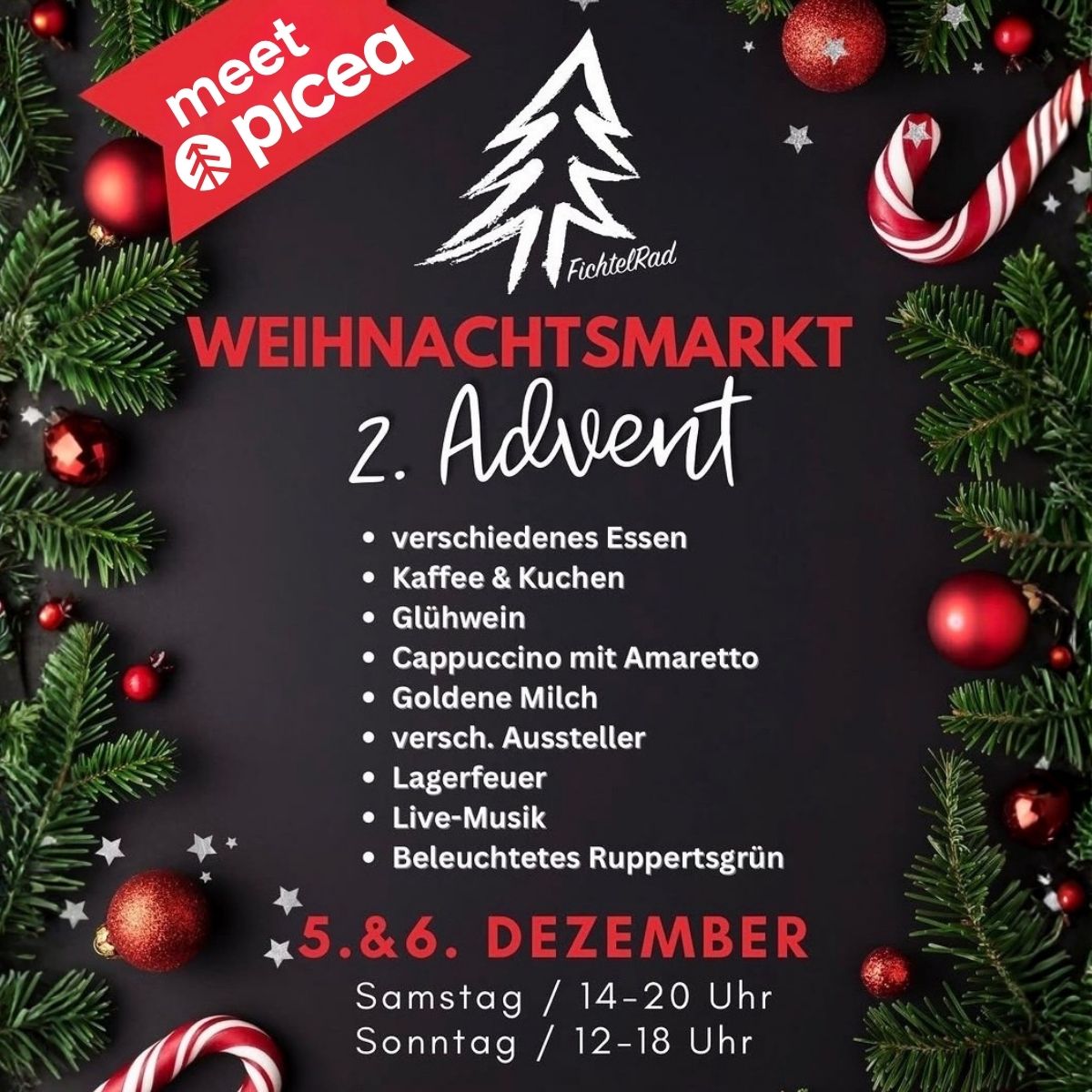 picea beim Weihnachtsmarkt im Fichtelrad in Ruppertsgrün am 5. und 6. Dezember 2026