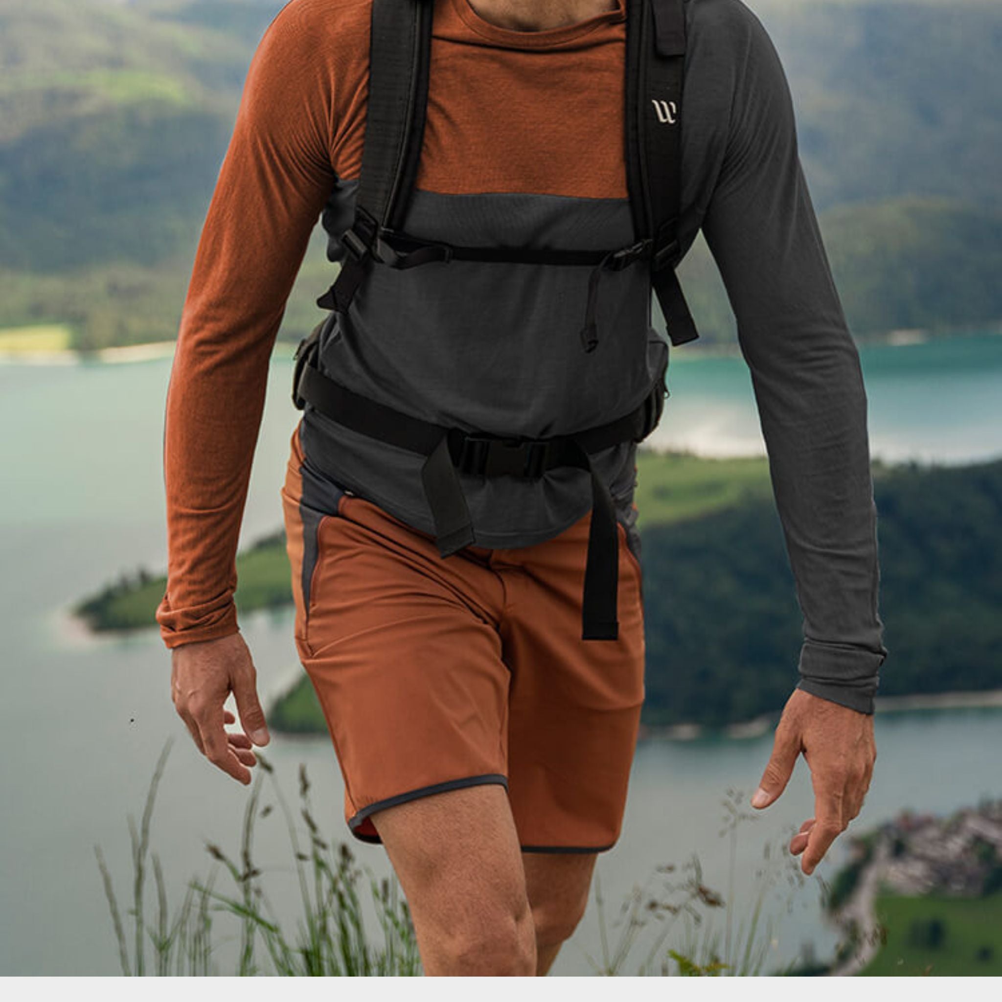 EU-phoric Lightweight Adventure Shorts Orange-Braun