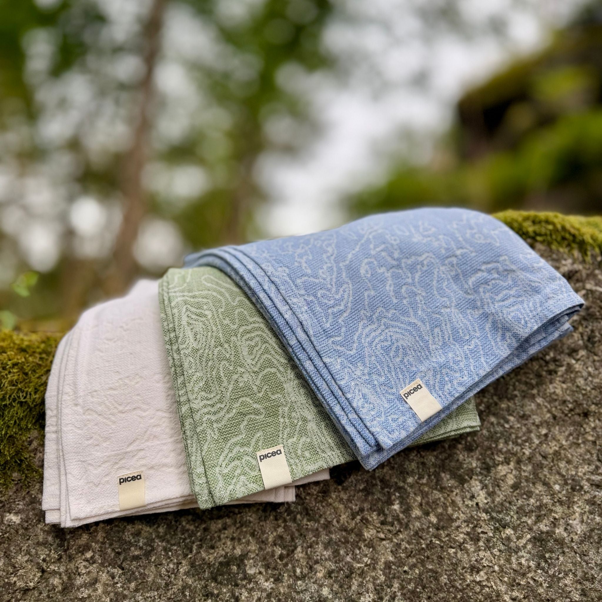 Höhenliebe 3D Forestfibre Camping Handtuch Blau