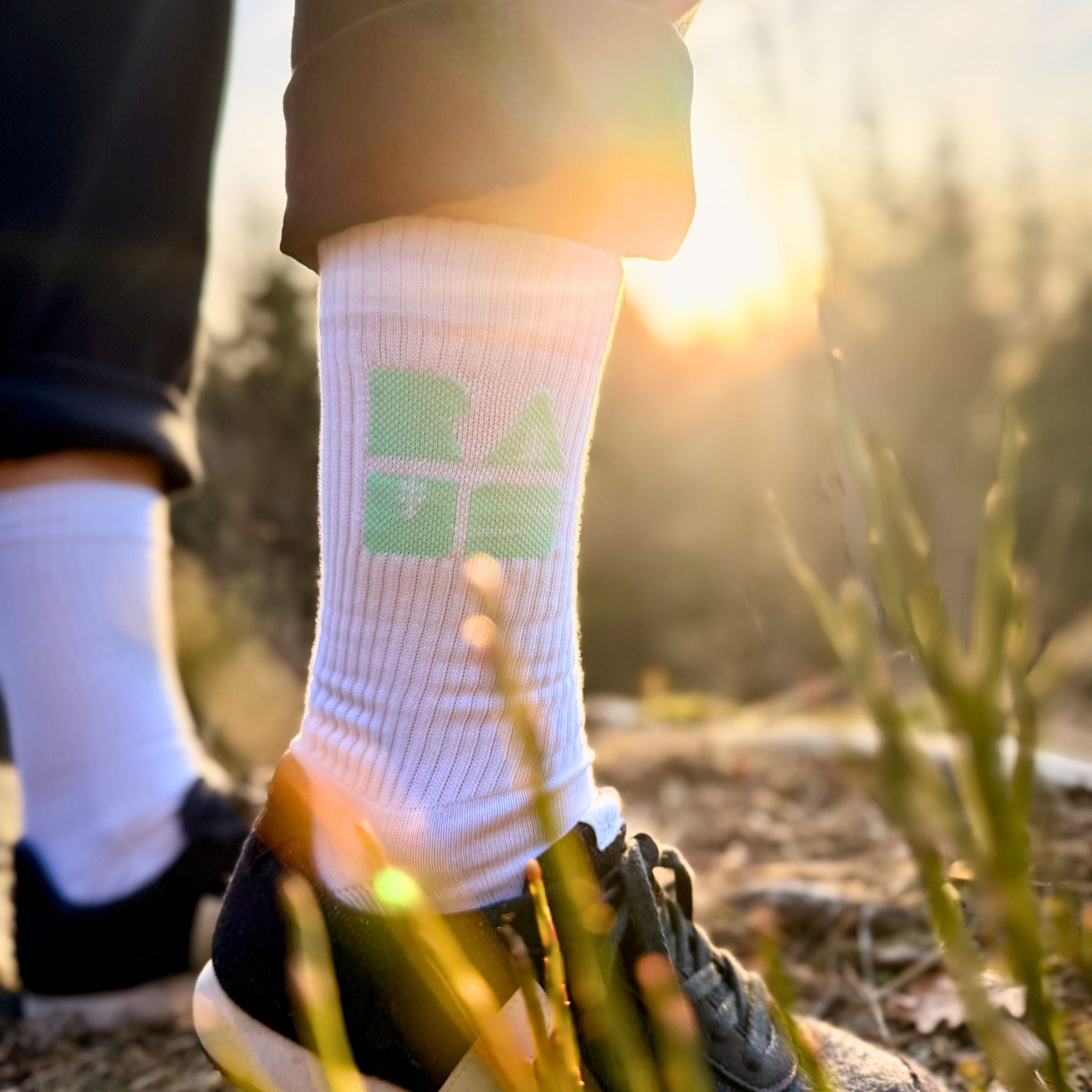 RAUS Funktionale Tennissocke Weiß | Mint