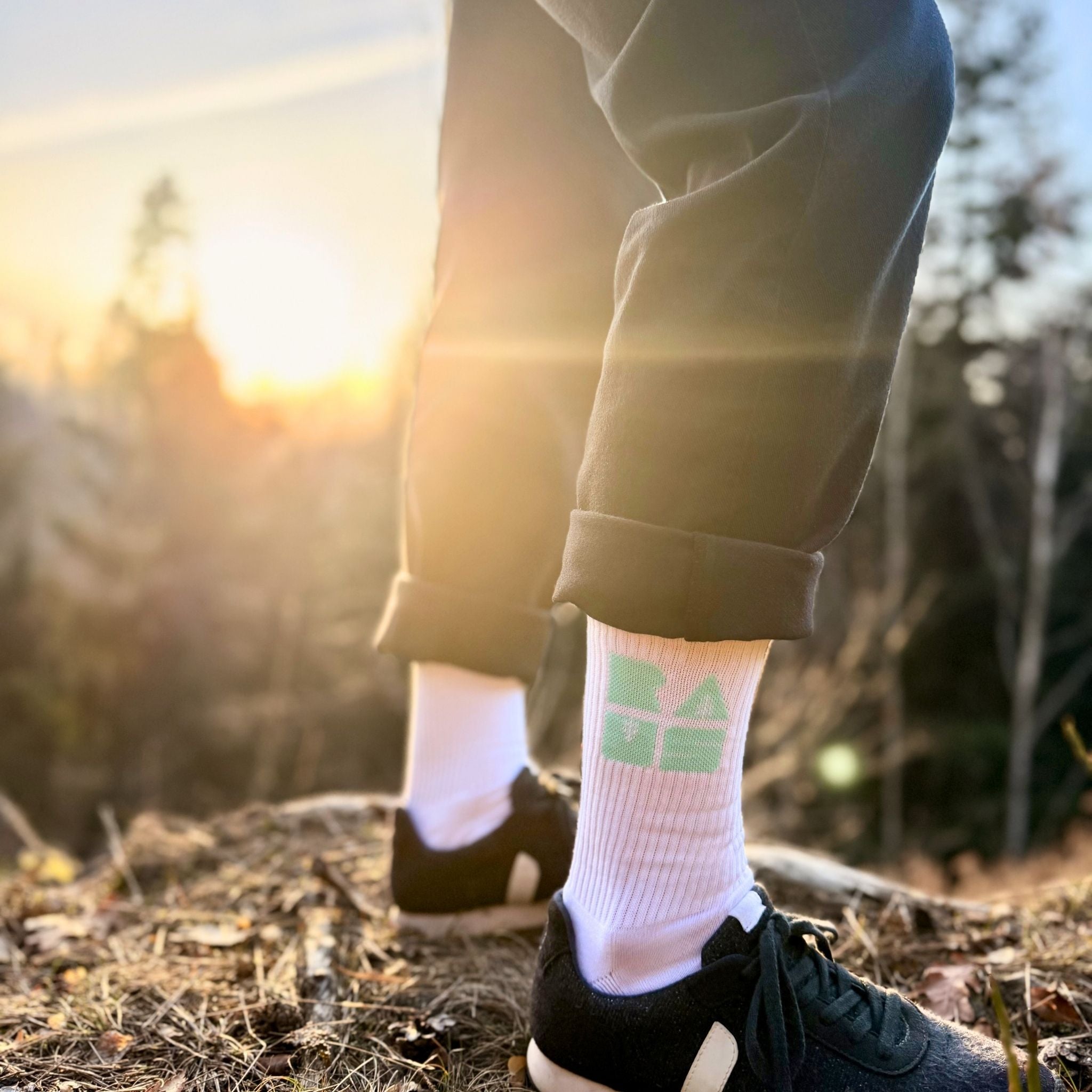 RAUS Funktionale Tennissocke Weiß | Mint