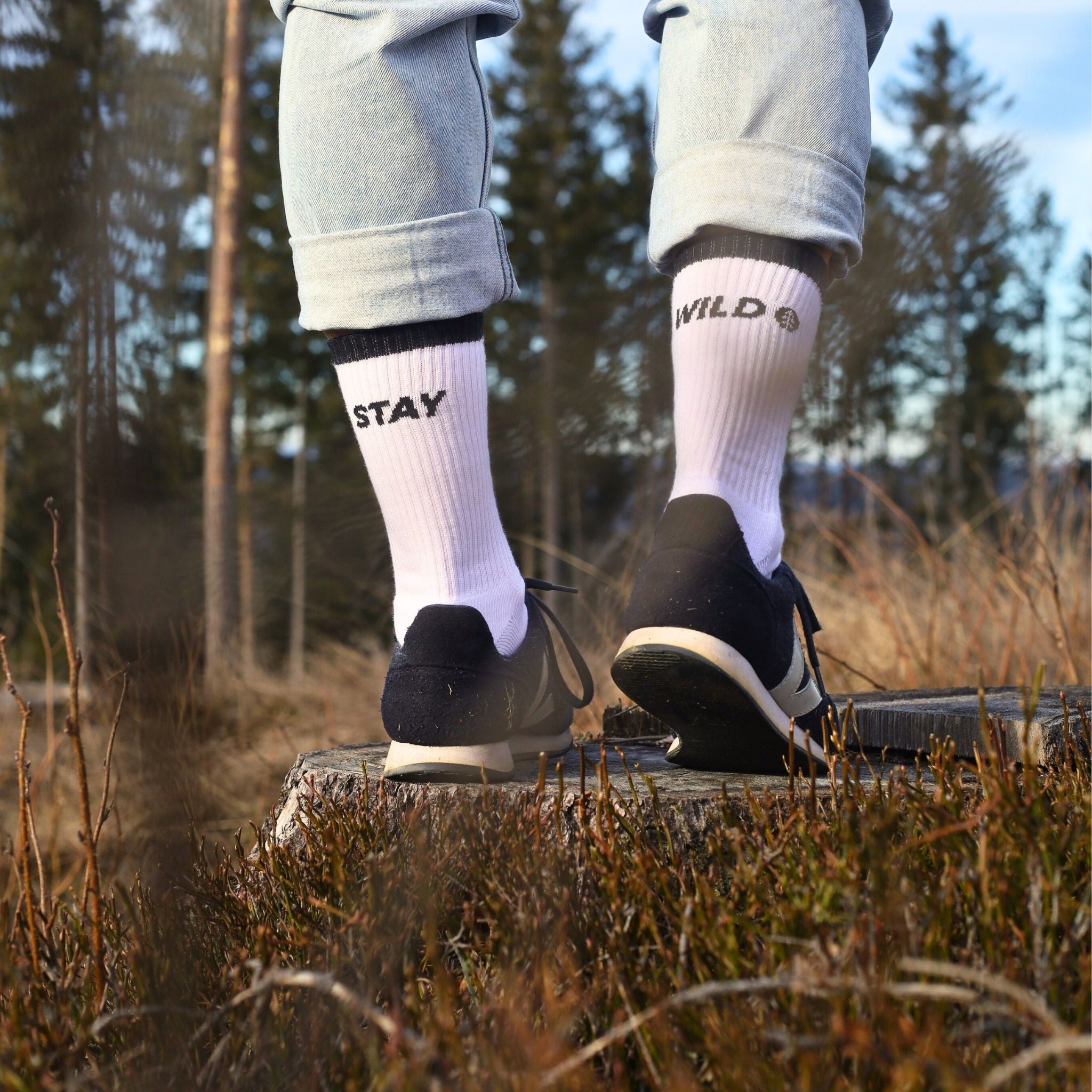 Stay Wild Funktionale Tennis Socken Weiß
