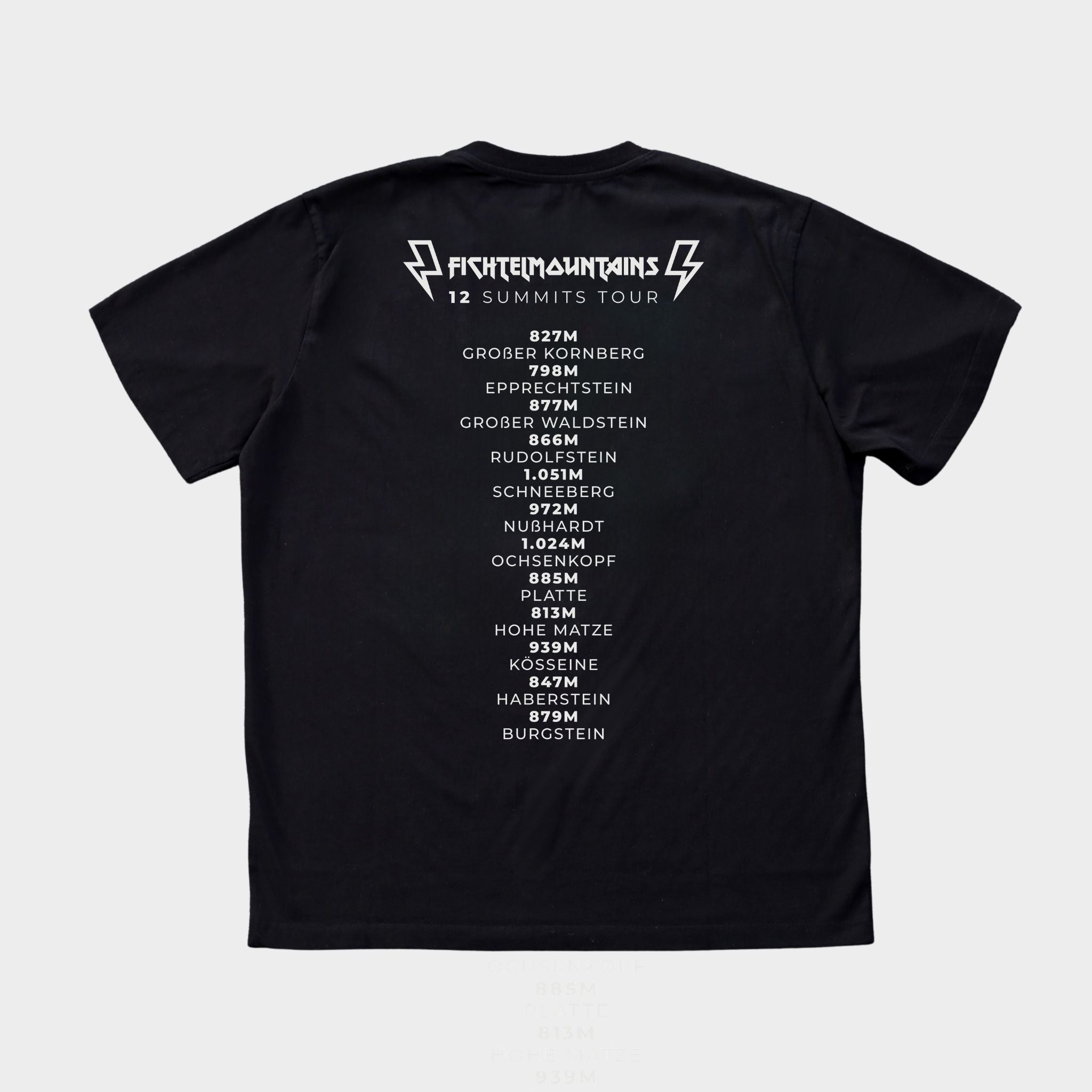 Fichtelmountains 12 Summits Tour T-Shirt Schwarz