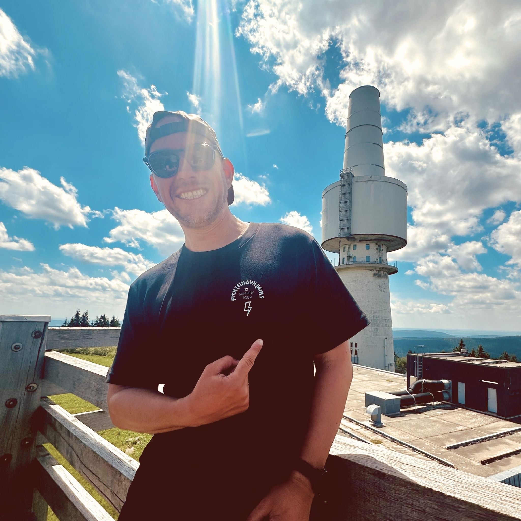 Fichtelmountains 12 Summits Tour T-Shirt Schwarz