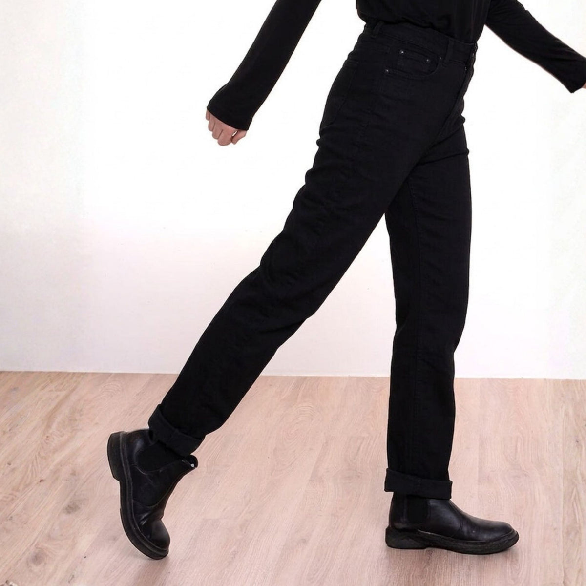 Flexible Jeans Damen Schwarz