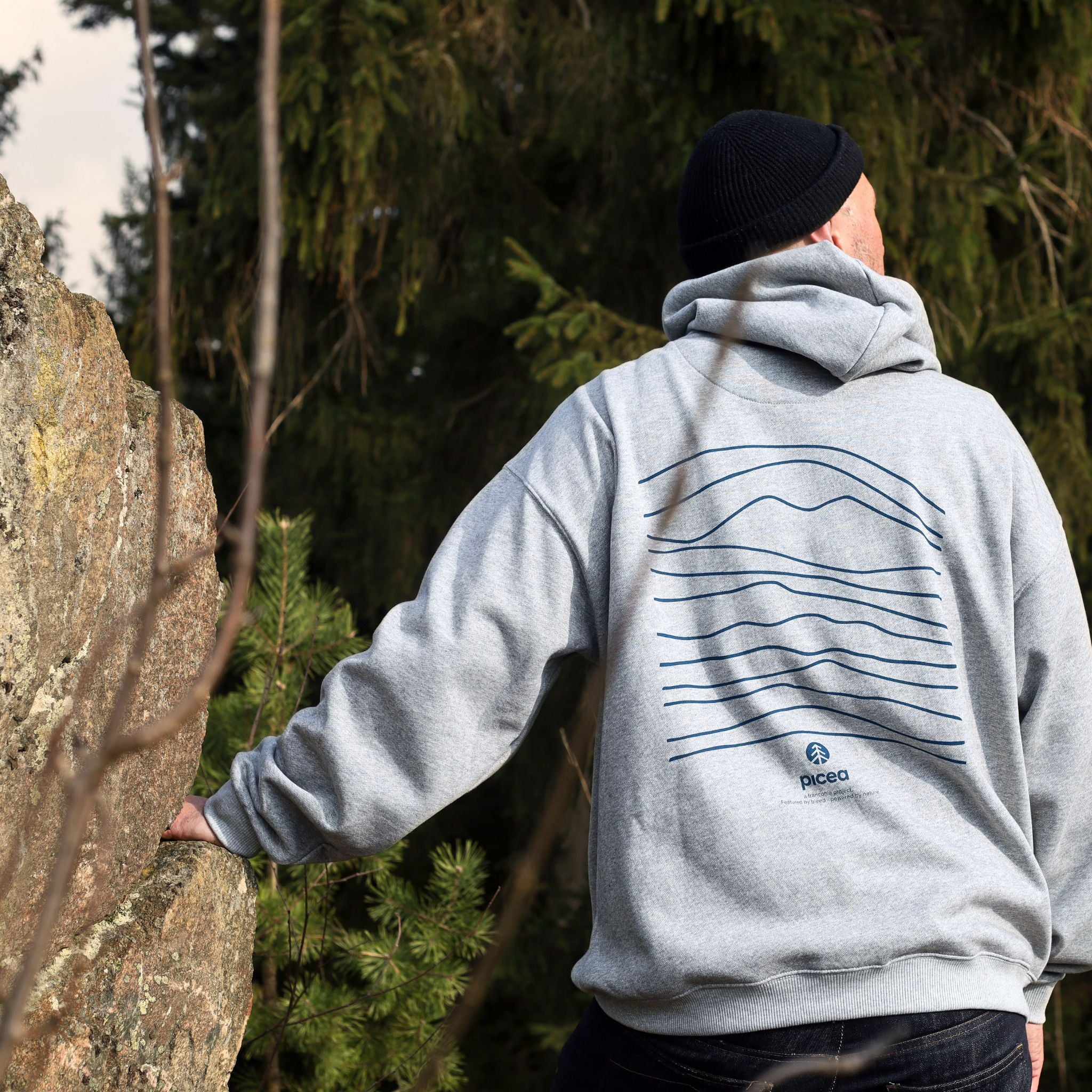 Hügel Hoodie Grau blau