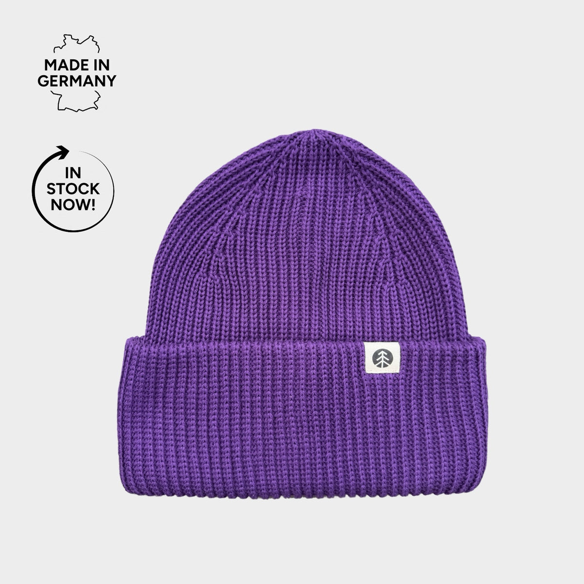 Chunky Knit Beanie Merino lila