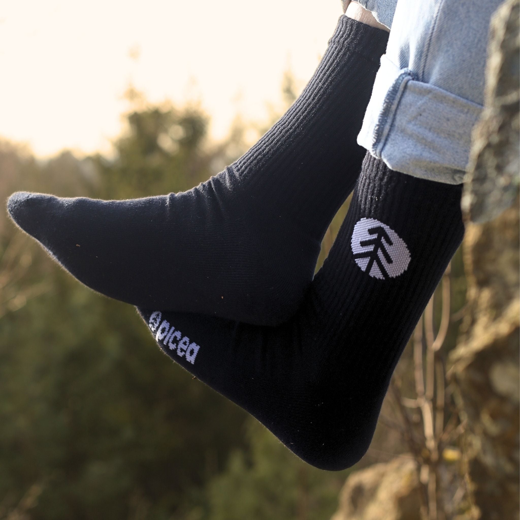 picea Funktionale Tennis Socken Schwarz